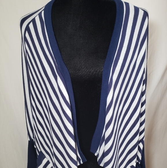 Jessica Simpson Maternity Navy And White Striped Cardigan With Pockets Sz S/M - Picture 1 of 10